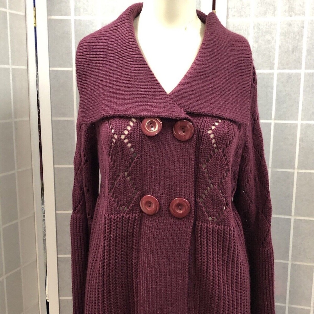 Cejon, Woman, Sweater, 100% Acrilic, Red wine color, Size L, Tissue,Buttons.!